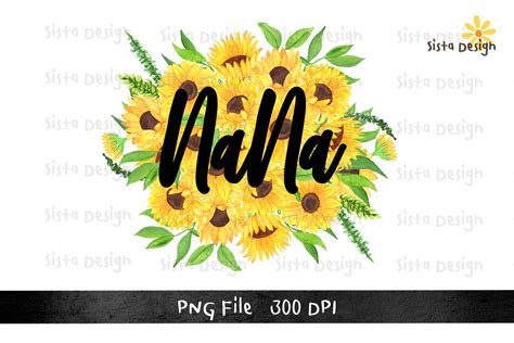 Nana Sunflower Sublimation Design PNG Graphic By Sistadesign29