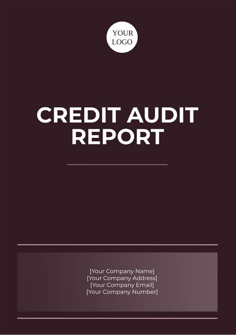 Free Credit Audit Report Template To Edit Online
