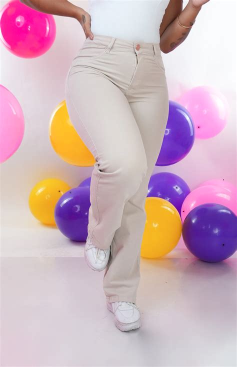 CALÇA FEMININA WIDE LEG NUDE CHIC BEIDÊ