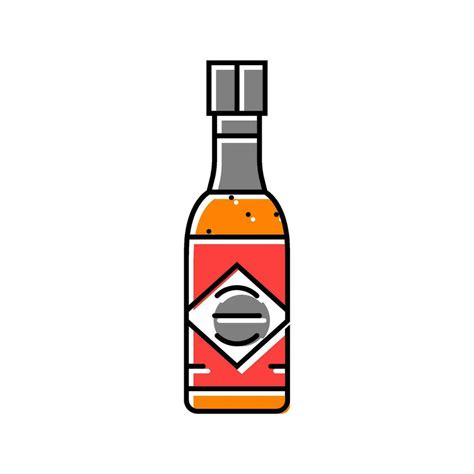 Hot Sauce Bottle Color Icon Vector Illustration 35274146 Vector Art At Vecteezy