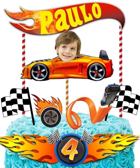 Topo De Bolo Hot Wheels Sua Foto Nome E Idade Topo De Bolo Para Imprimir