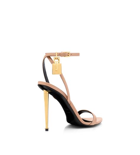 Shiny Leather Padlock Pointy Naked Sandal Tom Ford UK