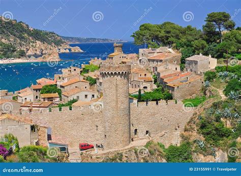 tossa de marcosta bravaspain stock image image  brava catalunya