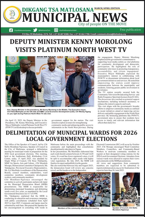 Update Wednesday,... - City of Matlosana Municipal Updates | Facebook