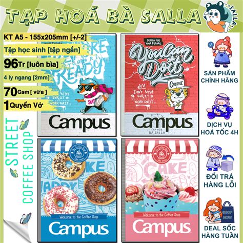 01 Quyển Tập Học Sinh 96 Trang 4 Ly Ngang - Tập Vở Campus A5 Coffee ...