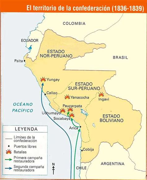 Confederación Peruano Boliviana Historia del Perú Mapas históricos