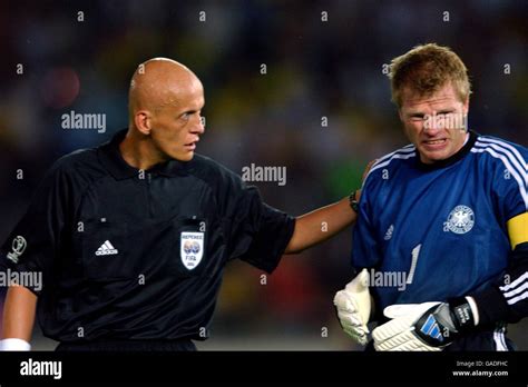 Referee Pierluigi Collina L Checks The Condition Of Germany