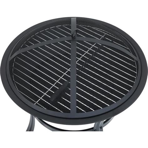 Taino Brasero Rond Avec Grille De Barbecue Protection Anti Tincelles