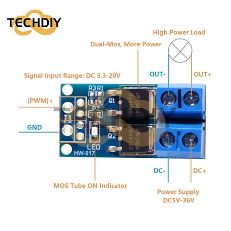 DC 5 36V 400W Dual High Power MOS Field Effect Transistor Trigger