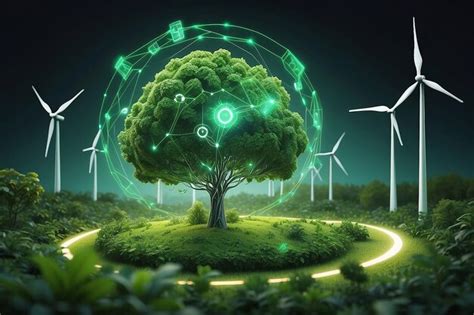 Premium Photo Esg Green Energy Sustainable Industry Concept Generative Ai