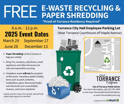 FREE Paper Shredding and Electronics Recycling Event June 28, 2025 - Torrance Recycles
