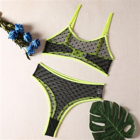 Billionm New Lingerie Set Polka Dot Sexy Women Underwear See Through