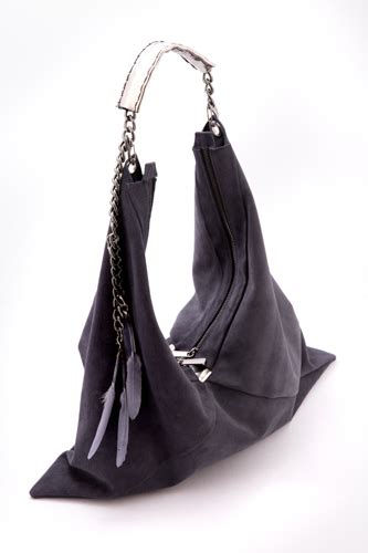 Gray Suede Hobo Bag Eleanna Katsira Accessories