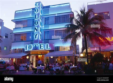 Colony Hotel At Ocean Drive Miami Beach Miami Florida Usa Stock Photo