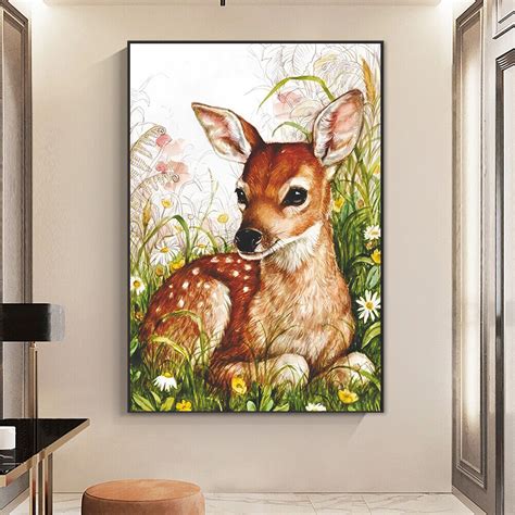 H D Diy Full Round Drill Partial Ab Diamond Painting Deer Kit Home