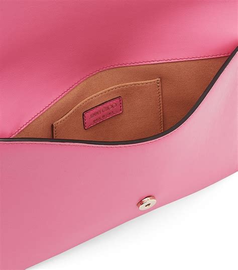 Jimmy Choo Pink Leather Jc Envelope Pouch Harrods Uk