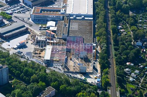 Berlin Aus Der Vogelperspektive Erweiterungs Neubau Baustelle Auf