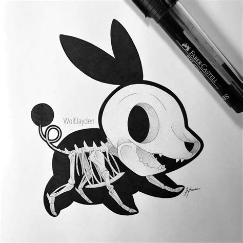 Skeletal Tepig By Wolfjayden On Deviantart Pokemon Tattoo Skeleton