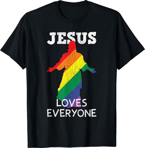 Jesus Loves Everyone Christian LGBT Flag Gay Pride Awareness T Shirt Walmart