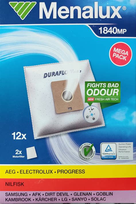 Menalux 1840 MP Staubaugerbeutel Duraflow 12 Beutel Megapack Dellmann