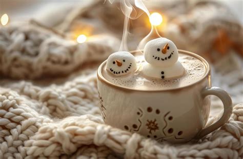 Cozy Winter Hot Chocolate With Marshmallow Snowmen Stock Photo At Vecteezy