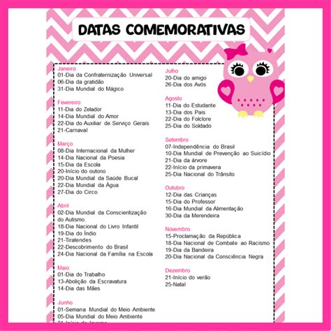 Datas Comemorativas 2025 Escolar - Datas Comemorativas 2025 Escolar