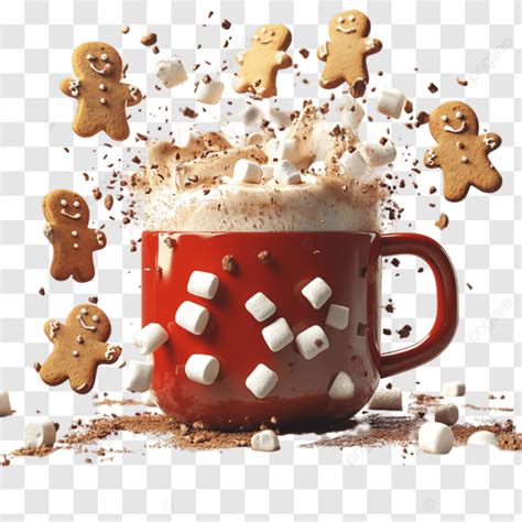 Mug Of Hot Chocolate With Marshmallows And Cookies Marshmallows
