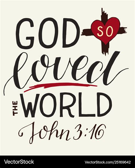 Golden Bible Verse John 3 16 For God So Loved Vector Image