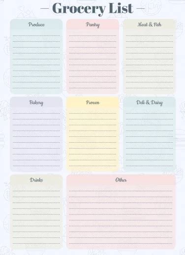 Free Grocery List Google Docs Templates Gdoc Io Worksheets Library