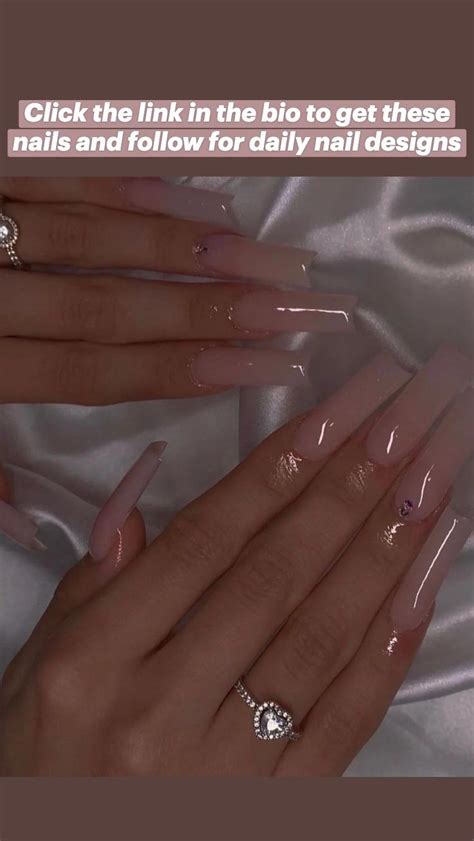 Luxury Nude Sheer Pink Crystal Rhinestone Gemstone Acrylic Gel Press On Square Coffin Stiletto