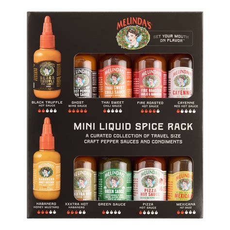 Melinda S Mini Liquid Spice Rack Hot Sauce Gift Set Pack World Market