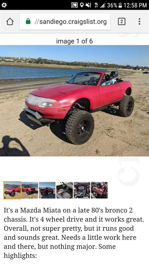 This Miata I just found for sale on Craigslist for $2500 : r/Shitty_Car
