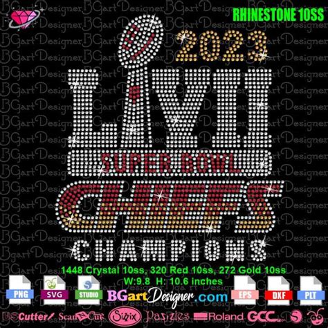 Lll Super Bowl Chiefs Champions 2023 Rhinestone Svg Bling