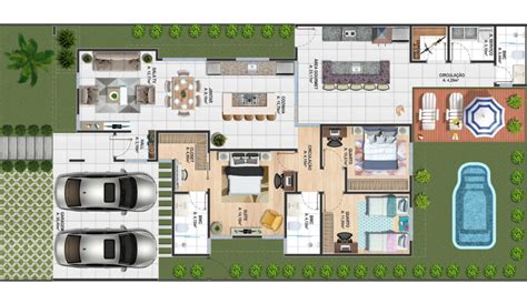Plantas De Casas Terrea - Plantas de Casas Térreas: +80 Projetos e Ideias para 2021