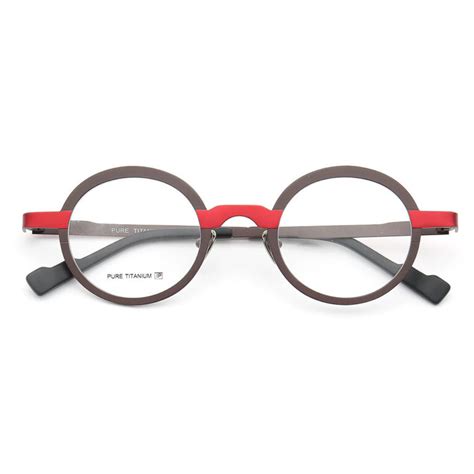 Round Titainium Eyeglass Frames Pure Titanium Ip Platin