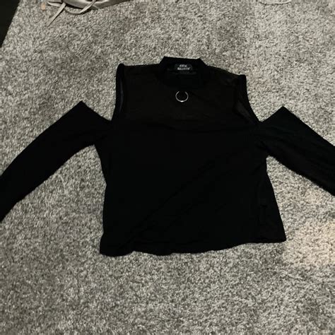 Shoulderless Black Hot Topic Gothic Shirt Long Depop