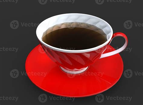 Cup Of Tea Red Cup With White Inside And Details 31200377 Stock Photo