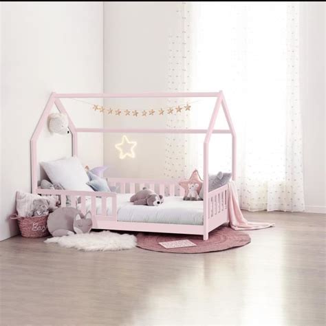 Lit Cabane Enfant Bosco 90x190 Rose Laiba Kids Cdiscount Maison