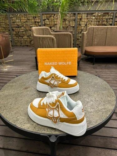 Naked Wolfe Kosa Low Top Leather Sneaker White Yellow Sports Shoe At Pair In Surat