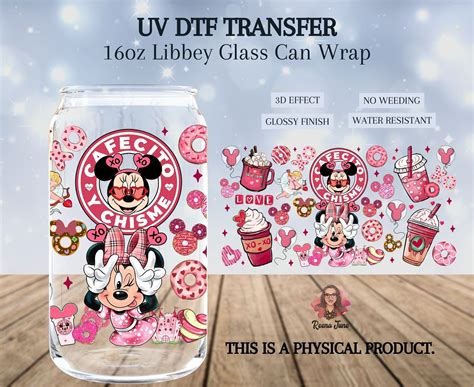 Cafecito Y Chisme Mouse Uv Dtf Cup Wrap For 16oz Glass Can Etsy