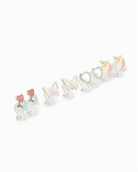 Brinco De Pressão Infantil - Riachuelo | Kit brinco de pressão infantil 4 pares variados prata