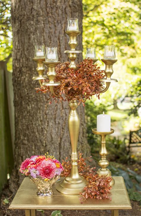 Candelabra Candle Holder Table Decor Centerpiece In Gold Gold