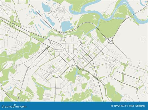 map city ryazan russia stock illustration illustration road park