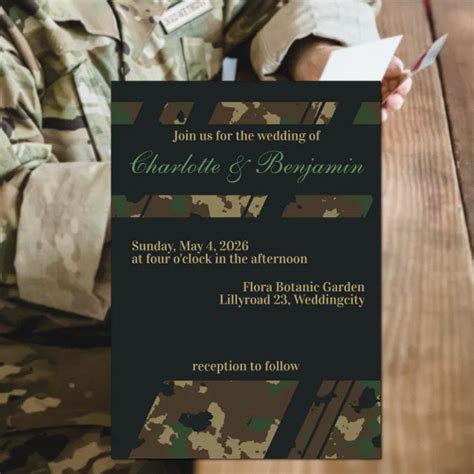 Modern Camo Wedding Invitation Zazzle