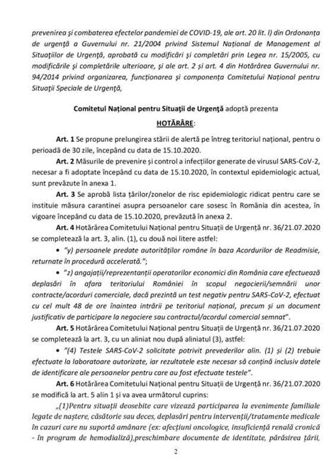 Hot R Rea Nr Din Privind Propunerea Prelungirii St Rii De Alert I A M Surilor