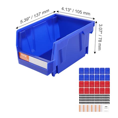 Vevor Plastic Storage Bin 5 Inch X 4 Inch X 3 Inch Hanging