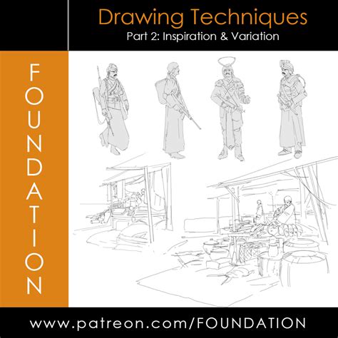 Foundation Patreon - Drawing Techniques Part 2 - Inspiration & Variation
