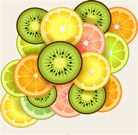 Fresh Sliced Fruit Vector Vectors Graphic Art Designs In Editable Ai