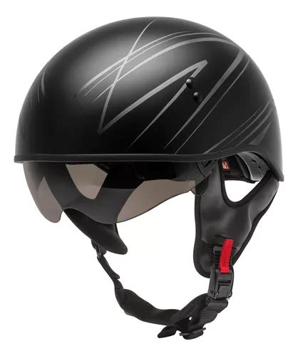 Casco Gmax Hh 65 Half Torque Naked Mate Negro Plata