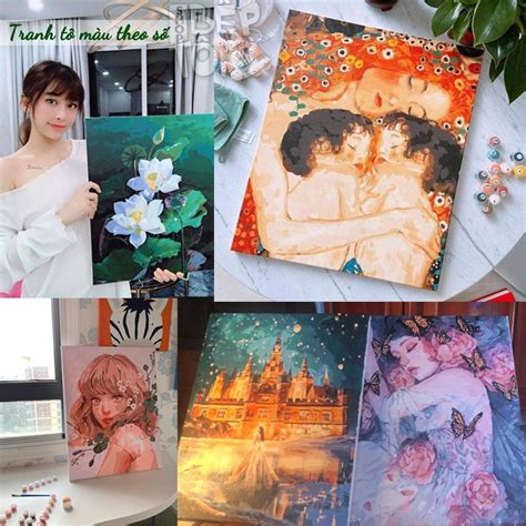 Mua Tranh tô màu theo số Tranh sơn dầu số hoá DIY Tổng hợp các mẫu hot trend giá rẻ nhất